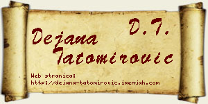 Dejana Tatomirović vizit kartica